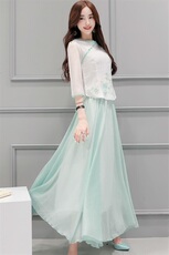 半身裙2025夏新款超大裙摆长裙文艺复古百搭仙女公主裙茶服女半裙，商品下架区，芷墨服饰