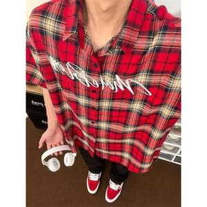 【有货】DS60-P35格子衬衫男韩版宽松潮流长袖格子衬衣休闲百搭