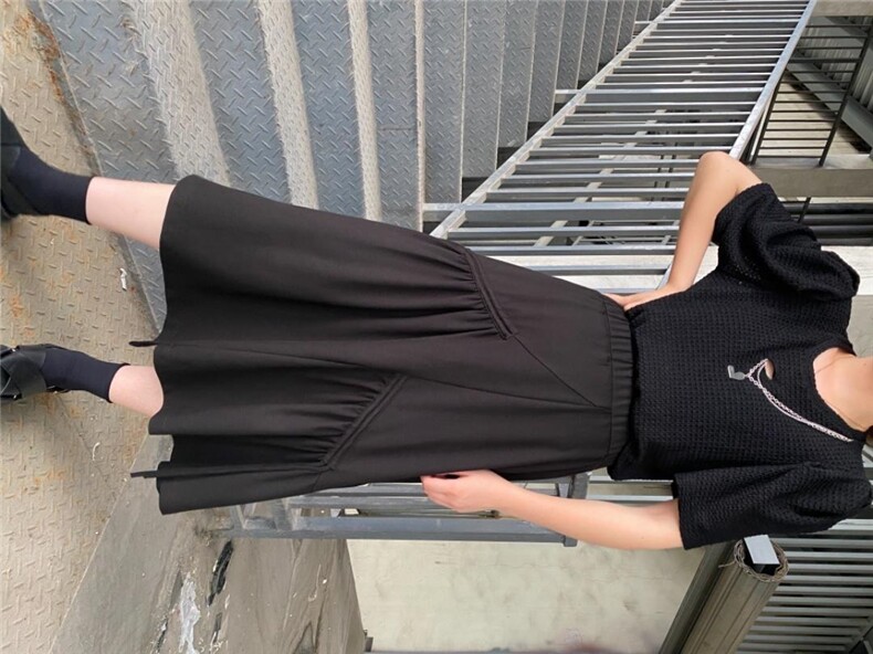 9668大摆裙：法式风，黑色系赫本味复古的气息！，其它，金川古韵