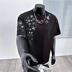 万针全刺绣工艺抖音得物高品质260克重磅纯棉双纱美式高街短袖T恤图片