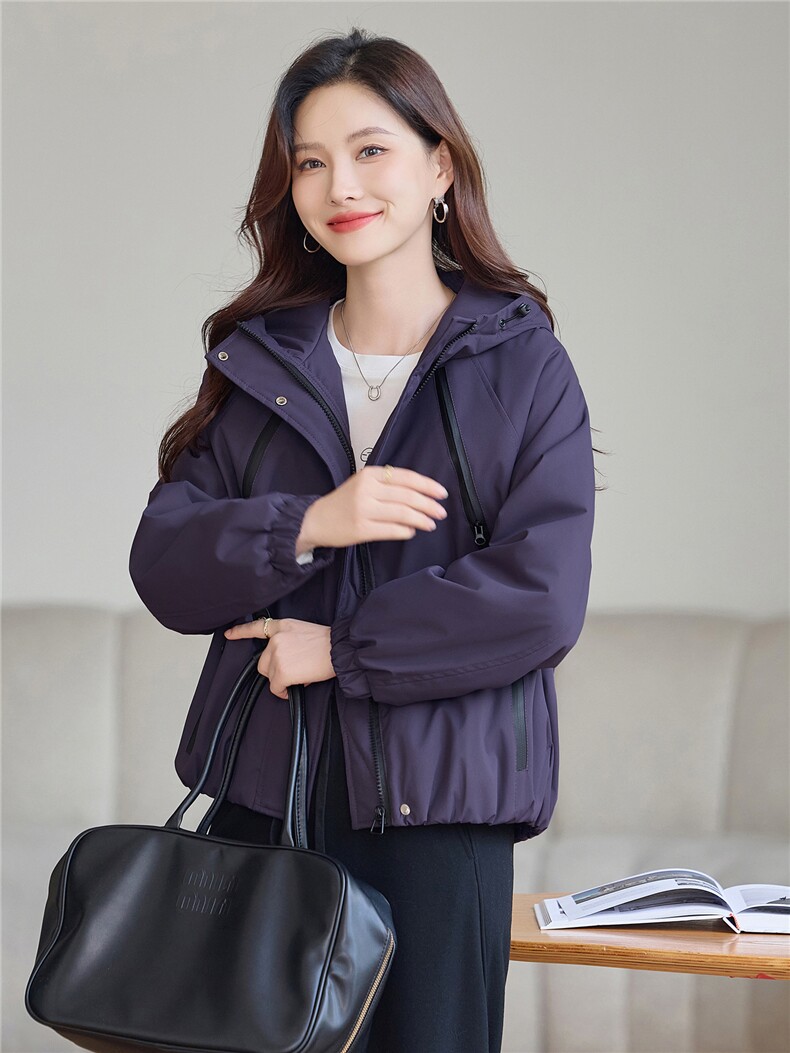 现货!2025年冬季时尚连帽加绒加厚款女外套,女装棉衣/棉服,依恋蒂丝