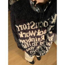 网络图现货！马海毛毛衣高级设计感小众情侣针织衫外套RL005-P70，男装针织衫/毛衣，星座1005-6