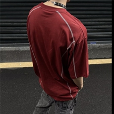 五分袖宽松型青少年简约夏季圆领时尚潮青年凉感速干户外运动T恤，男装T恤，星座506A