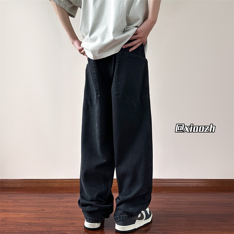 XZ616夏季水洗大口袋拼接直筒休闲裤牛仔裤TY1025P65控78,男装牛仔裤,星座512A（原616）