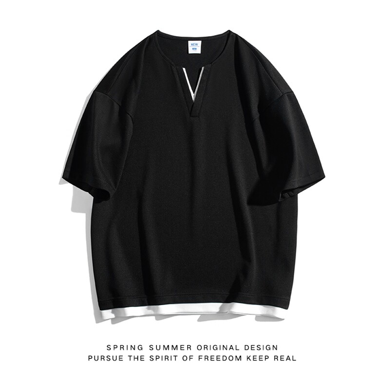 男士短袖无影墙体恤夏季休闲百搭纯色V领T恤男上衣TC3134-P30图片
