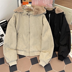 美式夹克男冬季加绒加厚棉服帆布棉衣外套MY9806-P183可拆卸帽子，男装夹克，星座308B-1