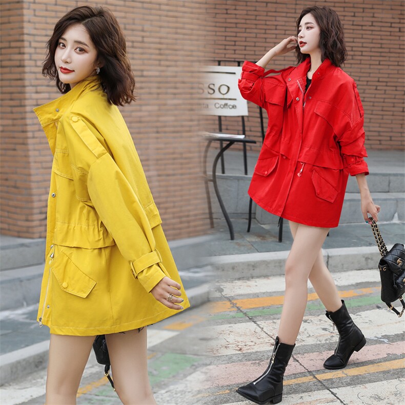 风衣2021年秋季气质个性舒适简约长袖短款时尚都市青春流行甜美，女装风衣，瑶迪依秀