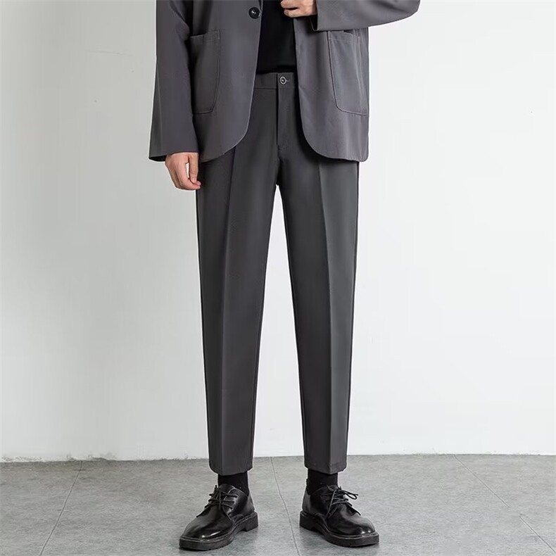 加绒加厚冬款男西裤坠感宽松小直脚保暖长裤加大码28-38JR9P45,男装西裤,星座1013-1
