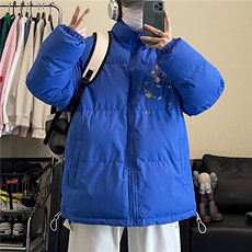 抖音品质加厚保暖外套潮流印花冲锋立领棉服MY23409特批70控118，男装棉衣，星座605(原A050)