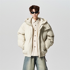 内景冬季保暖PU皮防风面包服男宽松百搭棉衣连帽外套MF00760/P100，男装棉衣，电商B316