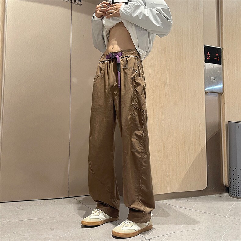 K115-P48弯刀裤秋季宽松男女同款美式工装直筒裤（有做加绒）,男装工装外套,星座109