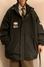 连帽冲锋衣防风保暖加棉加厚单板双板时尚滑雪服棉衣外套M35-P125，男装棉衣，电商A001-1