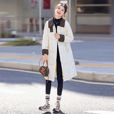 长款白色羽绒服女2023冬季新款今年流行的小个子韩版气质简约小众，女装羽绒服，曼娅璐