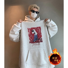 抖音得物供货提供视频秋冬重磅美式宽松织带连帽卫衣0438，男装卫衣，电商A486