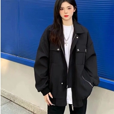 美式复古街头时尚装饰设计男女潮工装夹克宽松休闲百搭情侣外套，男装夹克，星座506A