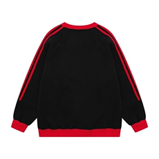 光板得物\唯品二开三条杠撞色拼接插肩袖V领卫衣A86P35，男装卫衣，电商A247