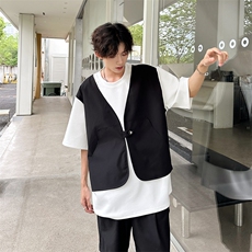 假两件马甲潮男T恤A071-C84-P45，男装T恤，电商A071