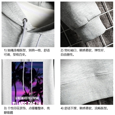 WY2195-P35加绒款-P40纯棉连帽卫衣男大码运动帽衫宽松薄网格，男装卫衣，电商A040A