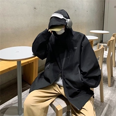 美式冲锋衣夹克男韩版潮流连帽帅气2024冬季新款ins外套W5421-P60，男装夹克，星座412-2