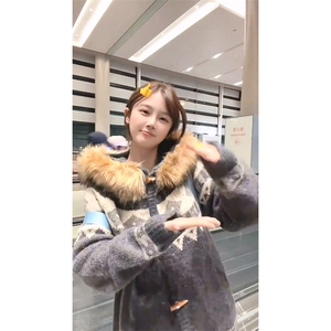 重磅北极绒座山雕大毛毛领毛衣外套冬美式复古休闲慵懒风针织开衫图片