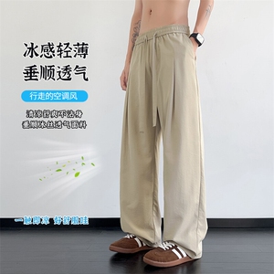 2025夏季新款大码冰丝直筒垂感休闲裤男217-2-NK192-特P40图片
