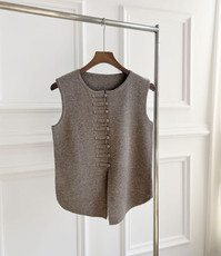 优雅气质羊毛马甲女修身显瘦百搭时尚无袖外套，女装马甲，牧雅羊绒