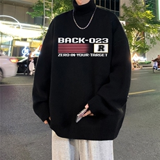 23冬季新款时尚百搭字母印花高领毛衣M6942P55控78，男装针织衫/毛衣，电商A268A