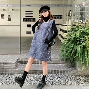 小香风钉钻背心裙+黑色针织打底衫套装W637  P195-K288图片