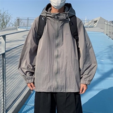 连帽长袖时尚外穿简约夹克多口袋百搭青春流行防晒衣，男装夹克，星座716-2