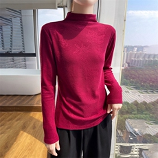 优雅气质半高领羊毛针织衫简约百搭显瘦保暖毛衣，女装针织衫/毛衣，绒宛羊绒