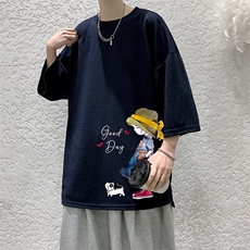 冰丝七分袖t恤男大码五分袖男短袖男中袖Q11415-P30，男装T恤，电商A040