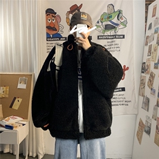 港风冬季宽松百搭棉服男羊羔毛情侣棉衣男外套男7956P105控149，男装棉衣，星座226-1