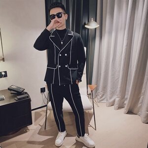 社会风小伙休闲修身商务西装西裤西服韩版两件套装D803-P165控205图片