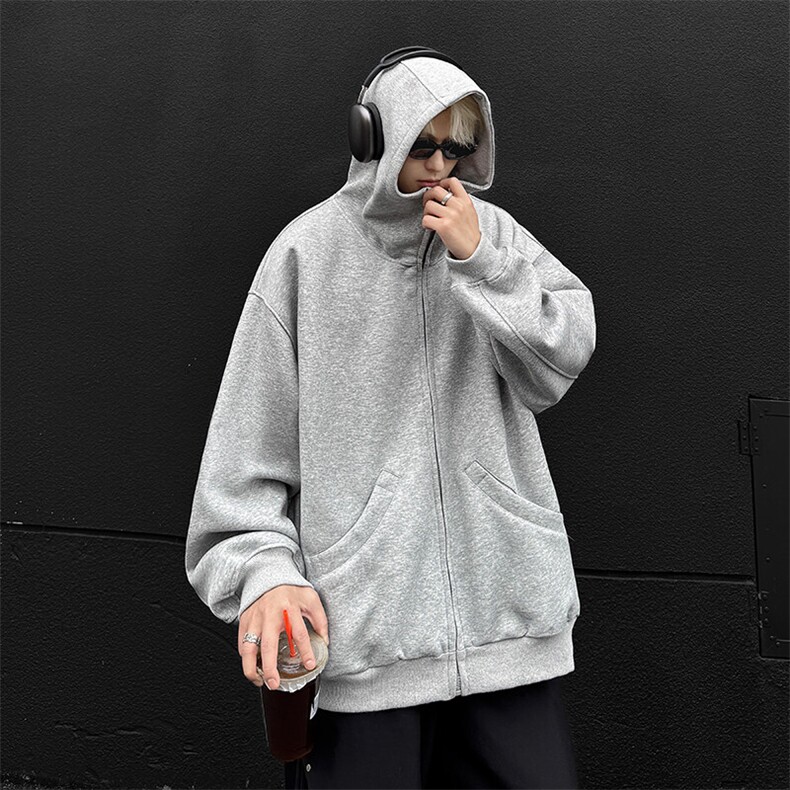 WY607-P55秋冬美式重磅cleanfit慵懒风连帽卫衣外套，男装卫衣，星座1503