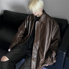潮流宽松美式复古机车皮衣PU皮夹克外套P7806-P70【特价】，男装夹克，电商A007