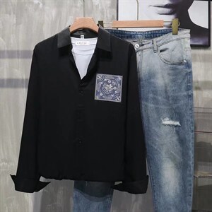 男春季衬衫港风日系纯棉长袖衬衫C9944P32,男装衬衫,星座1116-2
