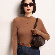 2025年秋季一线镂空抽条半高时尚百搭通勤休闲，女装羊绒衫，魅途羊绒