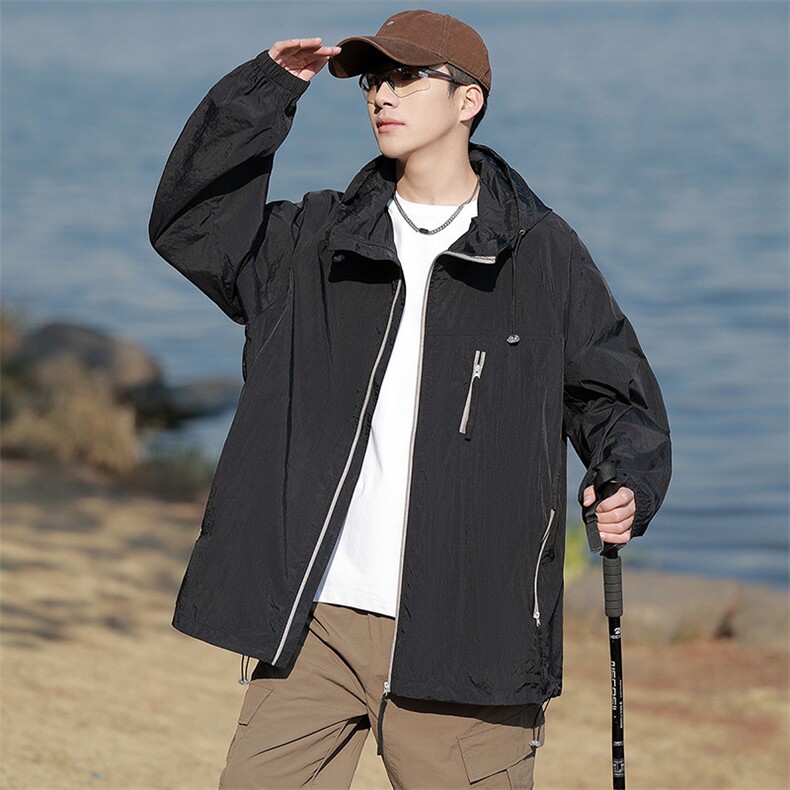 抖音夏季中性风时尚凉感轻薄透气户外防晒衣皮肤衣F7730-P30，男装防晒衣，星座1403A