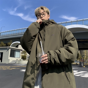 美式冲锋衣外套棉服男连帽宽松户外大码登山防水机能棉M0315-P88图片