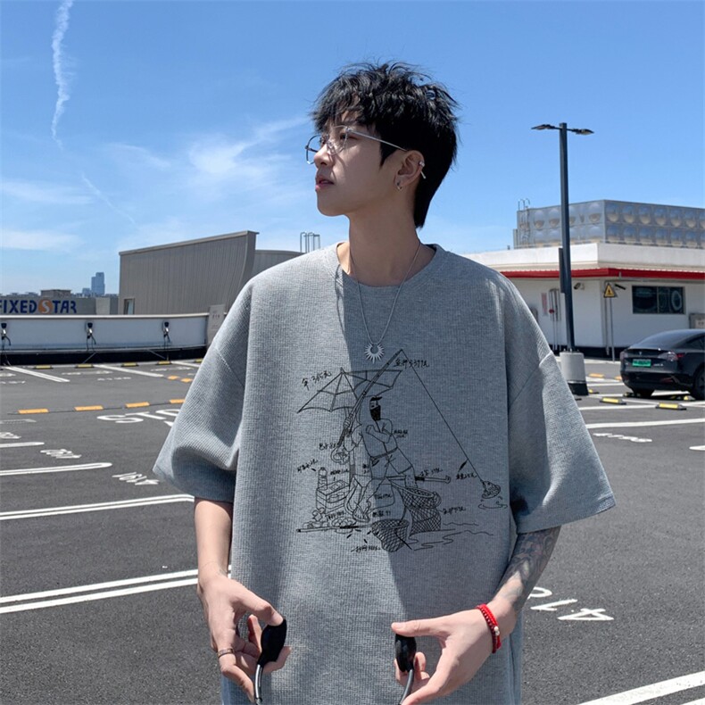量大优供视频华夫格短袖T恤半袖男HDX533-特P18,男装T恤,电商B371