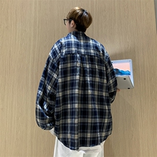格子衬衫男长袖韩版潮流痞子帅气文艺2025春季ins外套CY274-P33，男装衬衫，星座412-3