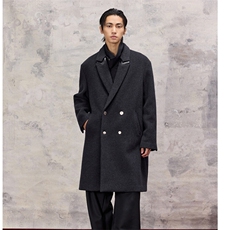 拼接设计皮料宽松呢料大衣上衣潮流外套D-D328-JK35-P148，女装短外套，电商D328