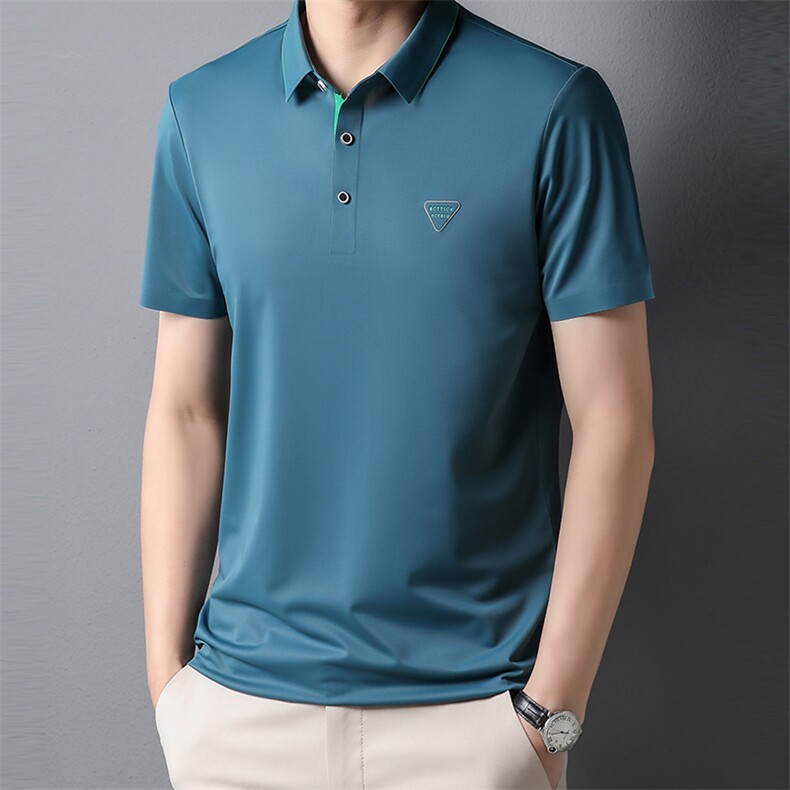 夏季男士高品质POLO衫2023新款休闲商务短袖T恤翻领纯色上衣P58,男装Polo衫,星座1105-3