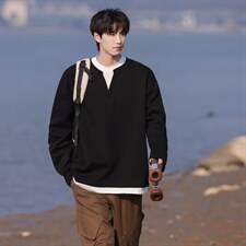 假两件华棉卫衣大码M-5XL表面棉底部聚酯纤维WY77961P48，男装卫衣，星座227-7