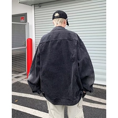 2024水洗做旧男士牛仔外套秋季新款破洞少年复古休闲夹克8836/P65，男装工装外套，星座506