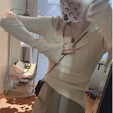 MN1028-P35韩系上衣设计感修身别致打底衫早秋薄款，女装针织衫/毛衣，星座617A-2