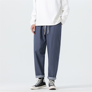 秋冬牛仔裤男风潮流宽松哈伦裤男日系复古小脚长裤子AK43P55图片