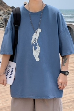 DX17147-P20纯棉短袖t恤男大码半袖打底衫宽松体恤衫港风，男装T恤，电商A040