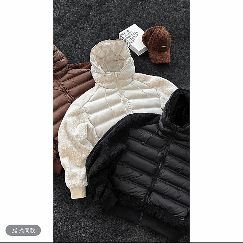 抖音冬季复古摇粒绒连帽棉服阔腿裤套装M363-P127K363-P67(网图,男装棉衣,电商B267