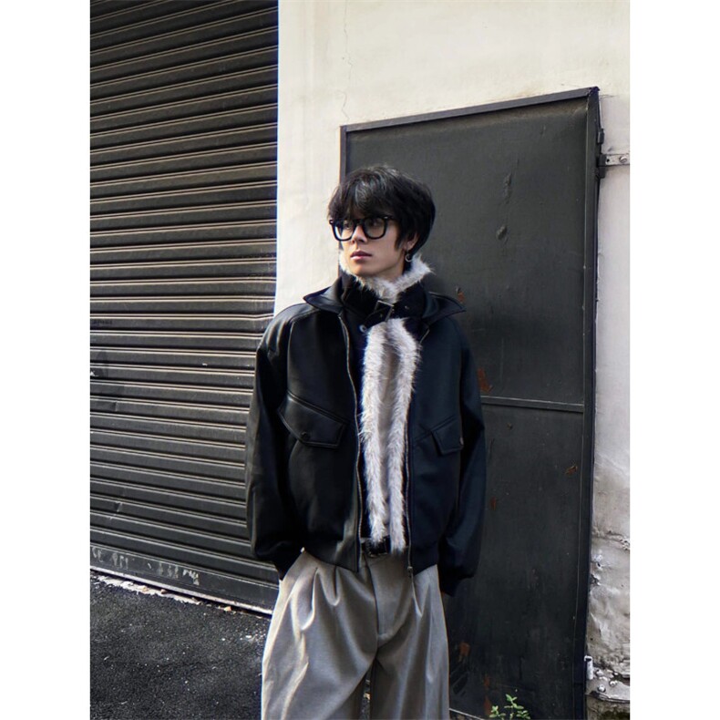 逃离光覆南美式冬季座山雕皮毛棉服加厚PU皮棉衣夹克外套男女潮,男装夹克,星座506A